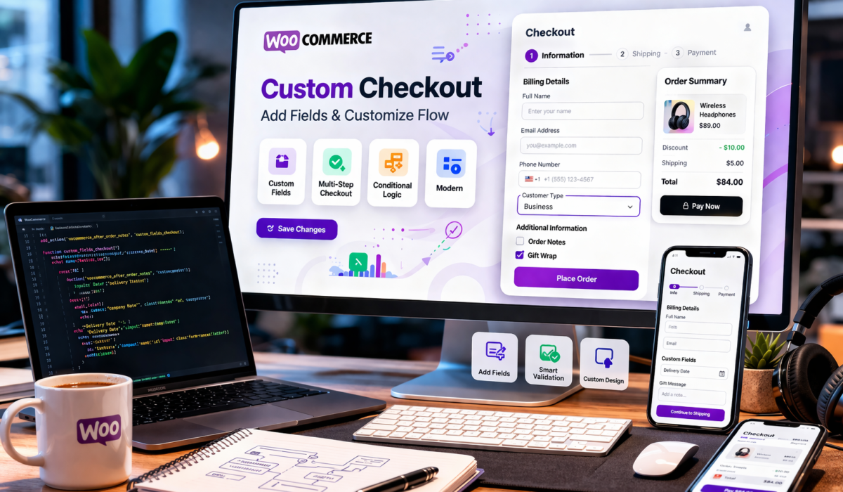 WooCommerce Custom Checkout Add Fields & Customize Flow